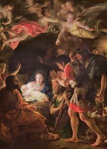 The Adoration of the Shepherds, n.1770 (öljy puulle)